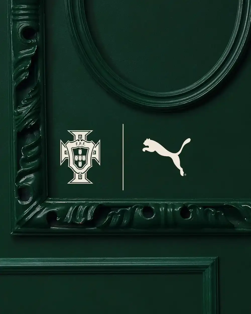 PUMA logo alongside Portuguese Football Federation crest, symbolizing their comprehensive sponsorship partnership that begins in 2025 and includes national football teams across multiple disciplines.